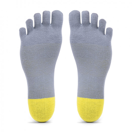 5Toe Socks No Show Yellow/Grey
