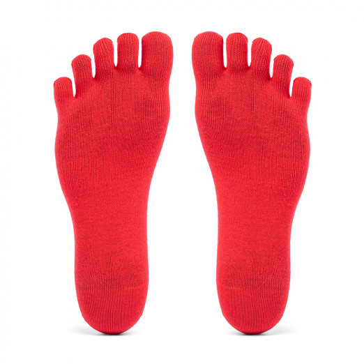 5Toe Socks No Show Red